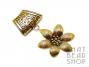 Antique Gold Star Flower Scarf Pendant